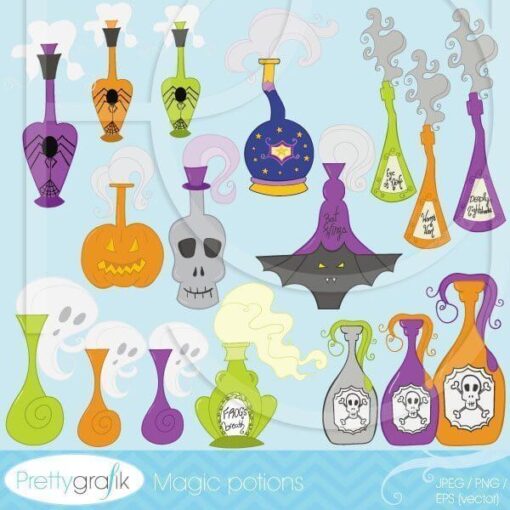 Halloween potions clipart commercial use - PGCLPK390