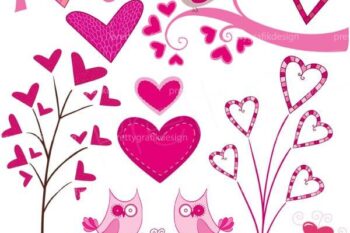 valentine hearts clipart commercial use - PGCLPK446