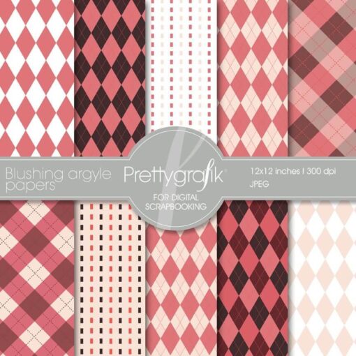 Pink argyle papers