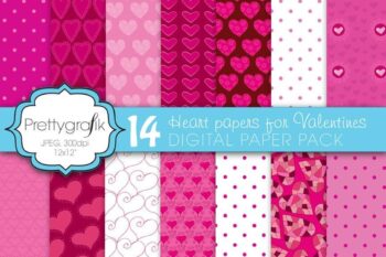 Valentine heart papers