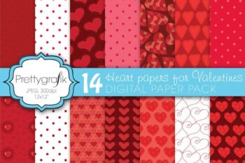 Valentine heart papers