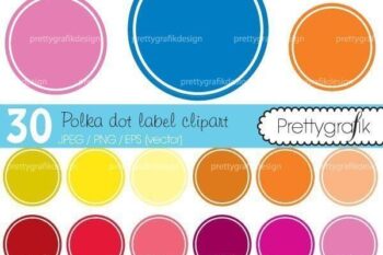 Polka dot label clipart