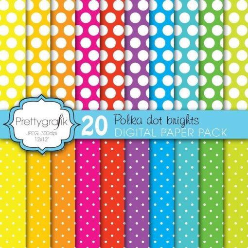 Polka dot brights papers