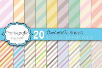 Creamsicle stripes papers