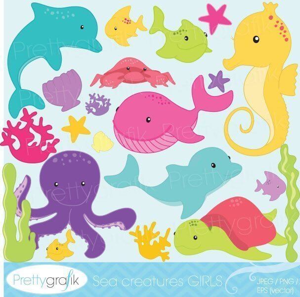 Sea animal clipart commercial use