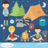 Boys camping clipart