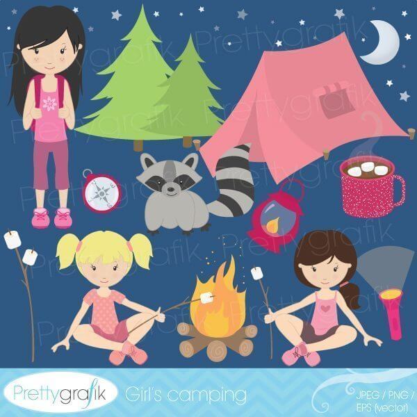 camping clipart for scrapbooking, commercial use