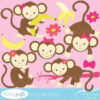 Monkey girl clipart