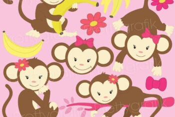 Monkey girl clipart