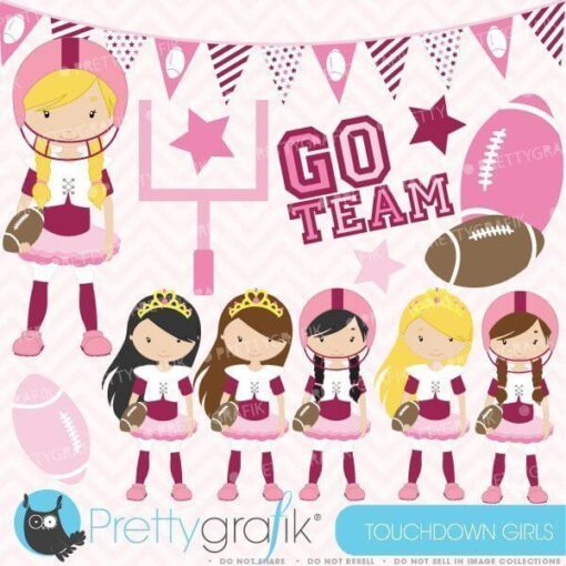 Football and tutus clipart