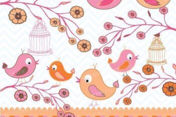 Birds and Flowers clipart