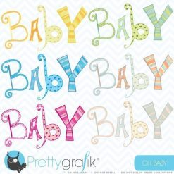 Baby alphabet letters clipart