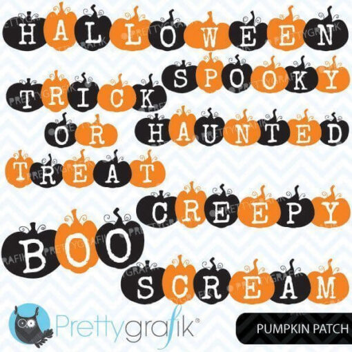 Halloween pumpkin word clipart