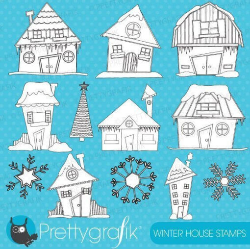 Winter house stamps