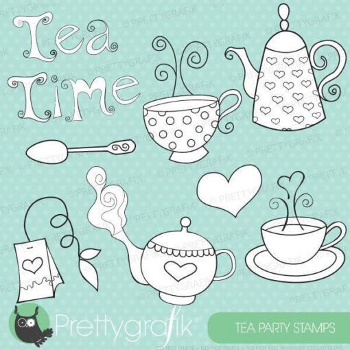 Tea set stamps