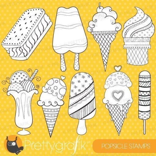 Ice cream popsicle stamps