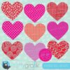 Pattern hearts clipart