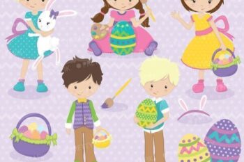 Easter kids clipart