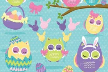 Easter owl clipart