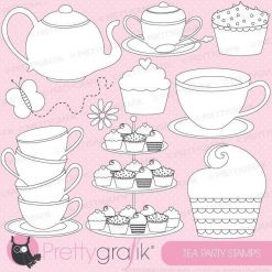 Tea party stamps