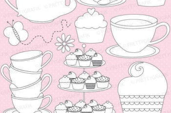 Tea party stamps