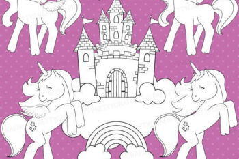 Unicorn pony stamps