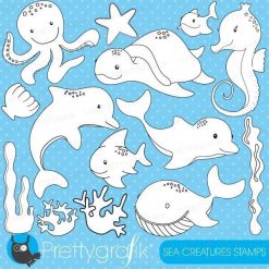Sea creatures stamps