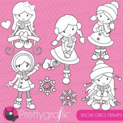 Snow girls stamps