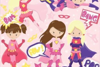 Superhero girls clipart