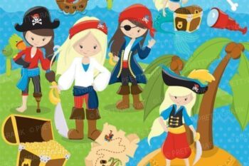 Girl pirate clipart
