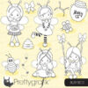 Busy bee girl stamps