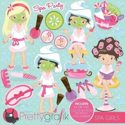 Spa girls party clipart
