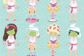 Spa girls party clipart