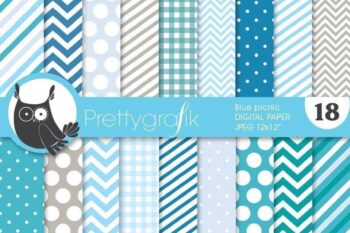 Blue picnic papers