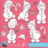 Happy snowman stamps