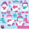 ice skating snowman clipart
