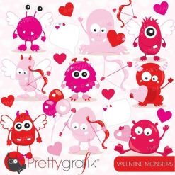 Valentine monsters clipart
