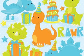 Dinosaur party clipart