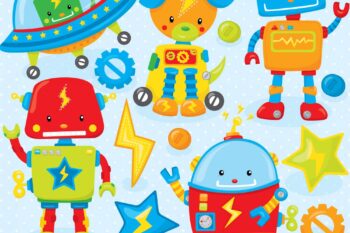Toy robot clipart