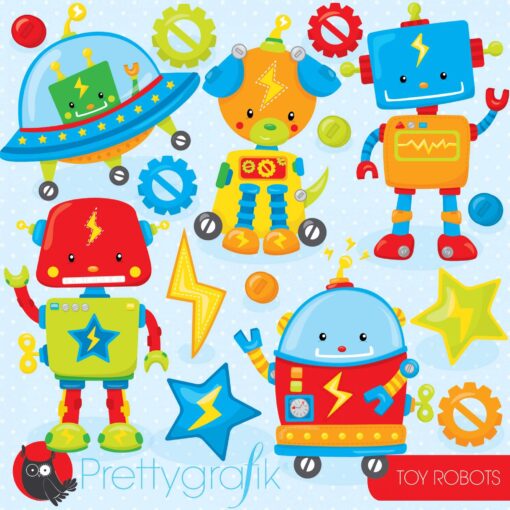 Toy robot clipart