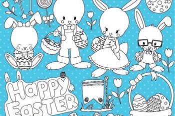 Easter bunny stamps