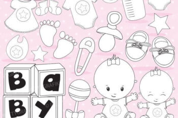 Baby girl stamps