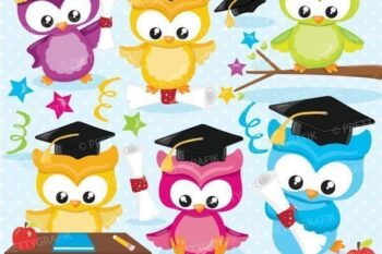 Graduation owls clipart