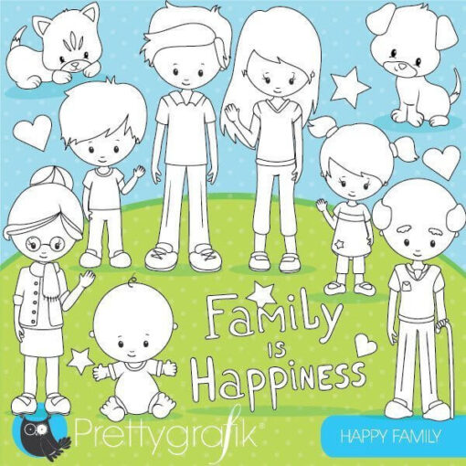 Happy family stamps