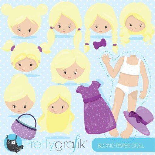 Blonde paper doll clipart