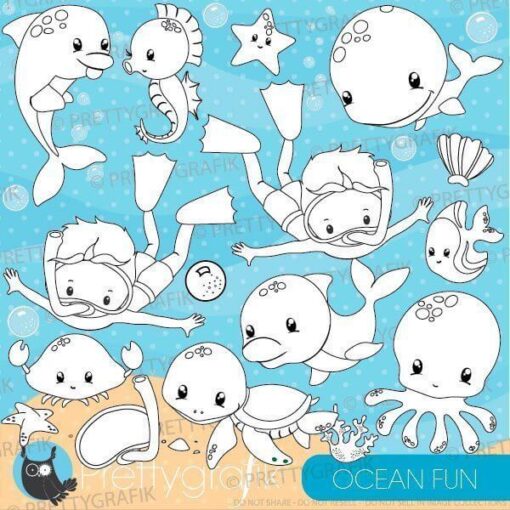 Ocean fun stamps