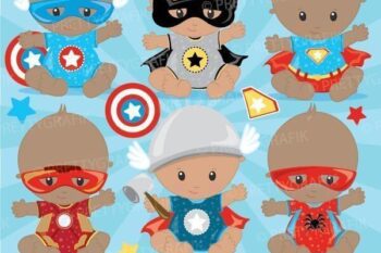 Super hero babies clipart