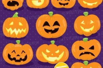 Halloween pumpkins clipart
