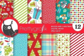 Christmas woodland papers