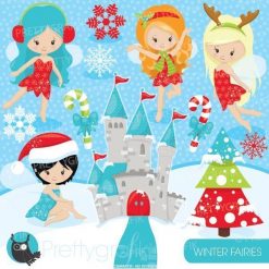 Christmas fairies clipart